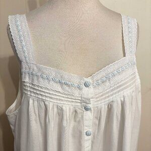 Eileen West White Cotton Nightgown - Size Large